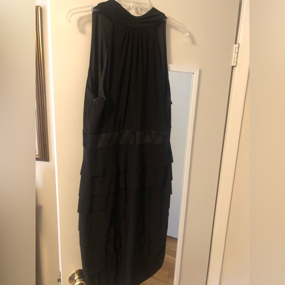 Evan Picone Black Halter Cocktail Dress Sz 12 - Picture 4 of 6